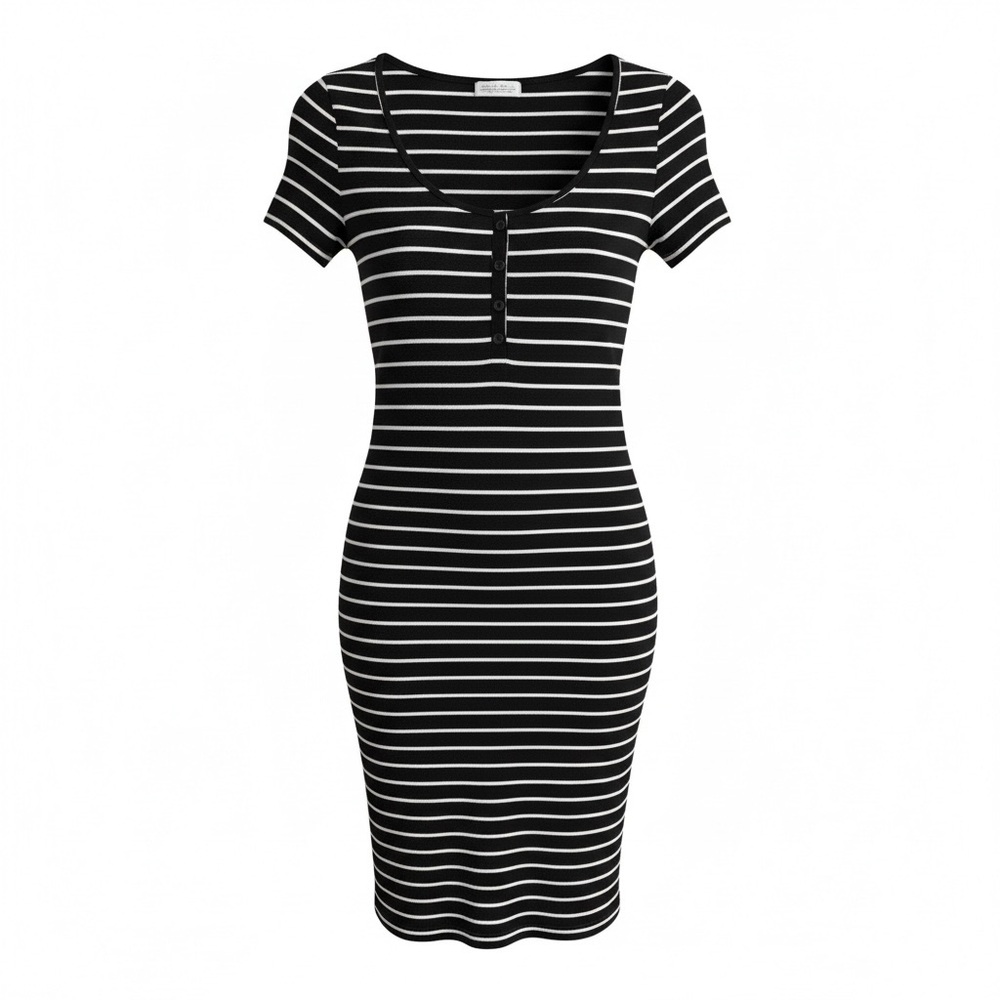 Black and White Striped Dress